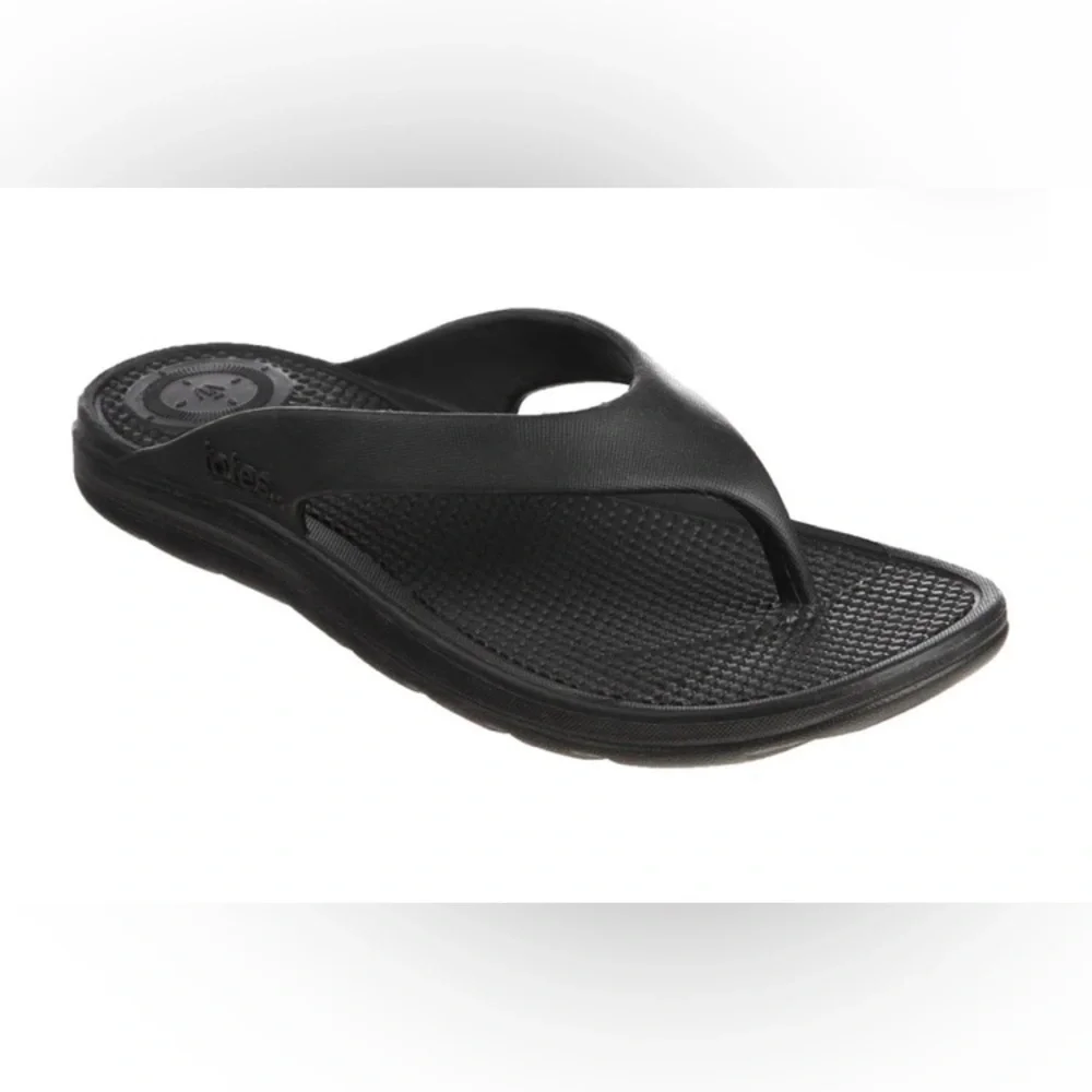 NWT Totes Everywhere Men's Black Flip Flop Thong Sandals 10
